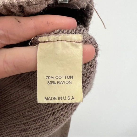 Bryn Walker Full Zip Tan Knit Full Zip Sweater S - Picture 5 of 6